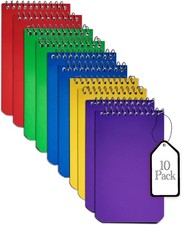 Memo Books, Wirebound Top Spiral Pads 3x5 Inch, Lined College Assorted
