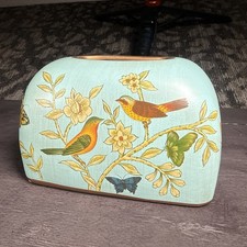 Tissue Dispenser Vintage Looking Birds And Butterflys Floral Motif