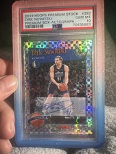 2019-20 Panini NBA HOOPS Premium Stock HOOPS Tribute Dirk Nowitzki Auto/10 Psa10