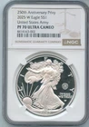 2025-W American Eagle 1 oz Silver Dollar NGC PF 70 Proof US Army Privy - RK987