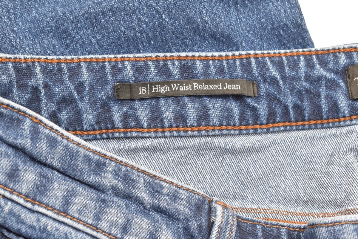 Talbots Women High Waist Relaxed Jeans Size 18 Blue Stillwell Wash Denim Cotton View 4