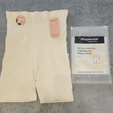 Shapermint Essentials All Day Everyday High Waisted Cream Shaper Shorts XL XXL