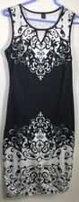 Shein Woman's Large (8/10) Black & White Geometric Sleeveless Summer Dress
