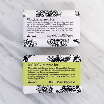 Davines VOLU + MOMO Shampoo Bar Set, Solid Shampoo for Volume, 2 x 100 g