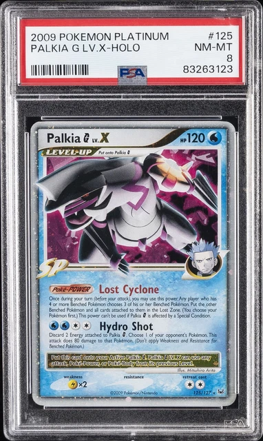 2009 POKEMON PLATINUM #125 PALKIA G LV.X-HOLO PSA 8