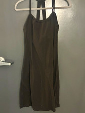 Women’s Black Racerback Swing Dress Spaghetti Strap Flowy Little Black Dress L