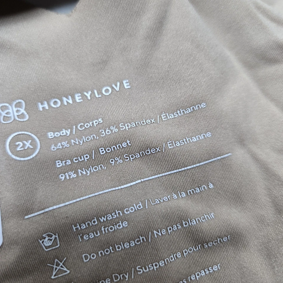 Honeylove Women Bra 2X Beige V Neck T Shirt Wireless Wide Strap Smooth - Image 4 of 4