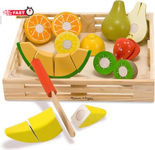 Cutting Fruit Set 18Pcs : Wooden Play Food Set 1 Melissa Doug Scratch Art M