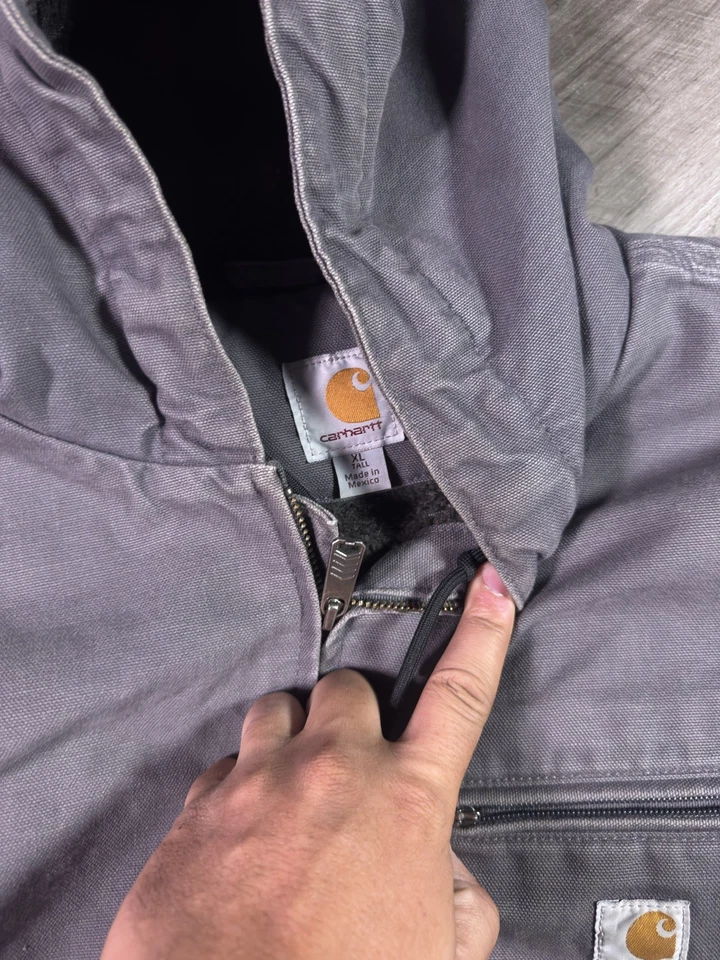 Chaqueta Carhartt Sherpa Forrada con Capucha Pato Trabajo/Desgaste Exterior 104392 Gris Talla XL Foto 4 de 4
