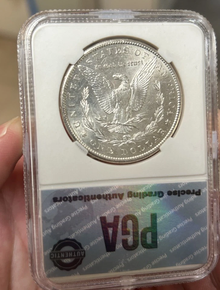 Dólar de plata Morgan 1898-S sin circular +++ raro debajo de la hoja gris Foto 4 de 4