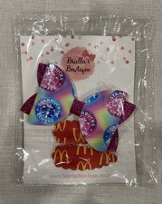 7 Pc Set of Hair Bows. Beautiful  Colorful Sets