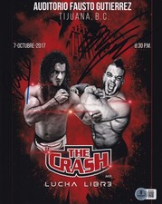Rush & Brian Cage Signed 8x10 Photo BAS COA New Japan Pro Wrestling CMLL AAA ROH