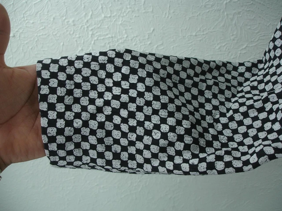 Blazer feminino Shamask preto branco jaqueta quadriculada feito nos EUA malha manga longa - Imagem 4 de 4