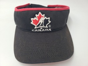 Vintage Canada National Hockey Team Nike Sun Golf Visor Adjustable Hat Cap Black
