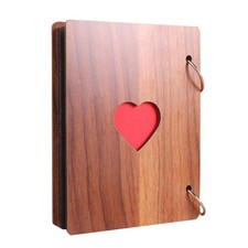 Scrapbook Album, Scrapbook Wooden Photo Album Guest Book DIY Memories Book wi...