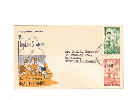 NEW Zealand 1941 HEALTH  FDC,cds CHRISTCHURCH NZ