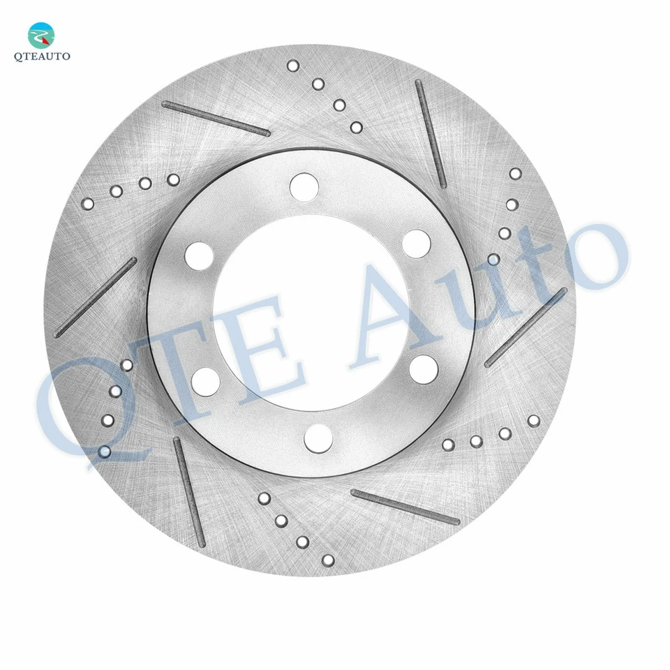 Передние перфорированные дисковые тормозные диски с прорезями 319 мм для Toyota Tundra 2000-2006 годов выпуска - Изображение 2 из 4