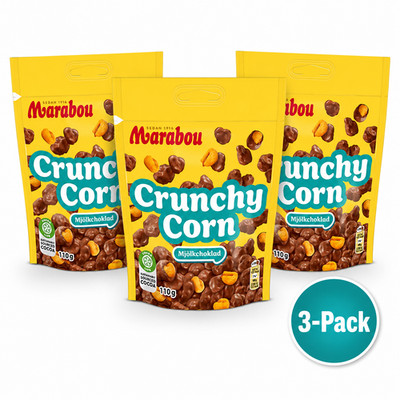 Marabou Never Stop Crunchy Corn 3x110g Swedish Chocolate Coated Corn 330g