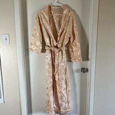 Vintage St Michael Embossed Rose pattern Smoking cape Robe Jacket Sz 14/16