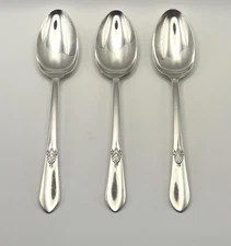 Rogers International Silver Silverplate 1940 Tapestry Serving Spoon Set of 3
