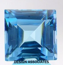 SWISS BLUE TOPAZ 5 MM SQUARE CUT  AAA ALL NATURAL