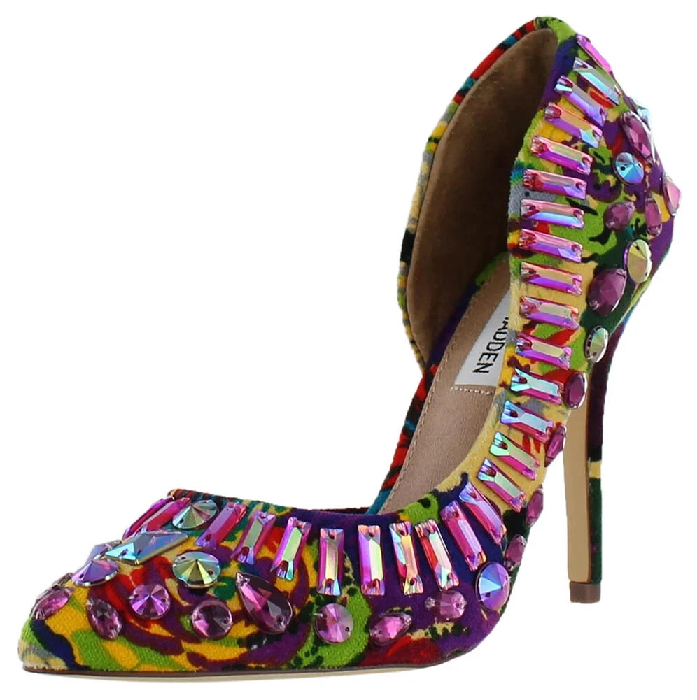 Steve Madden 6.5 GALACTIC Bright Multi Jeweled Rhinestone