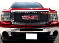 Gmc Sierra 1500 Upper Stainless Steel Black Powder Coated Mesh Grille 07-2013 on sale Gmc Sierra 1500 Upper Stainless Steel Black Powder Coated Mesh Grille 07-2013 on sale