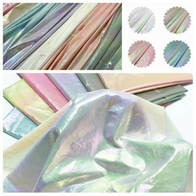 Pearlized Fabric Gradient Color Shiny Rainbow Crinkle DIY for Puffer Dress Craft