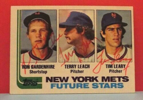 Ron Gardenhire, Terry Leach & Tim Leary New York Mets Rookies 1982 Autogramme