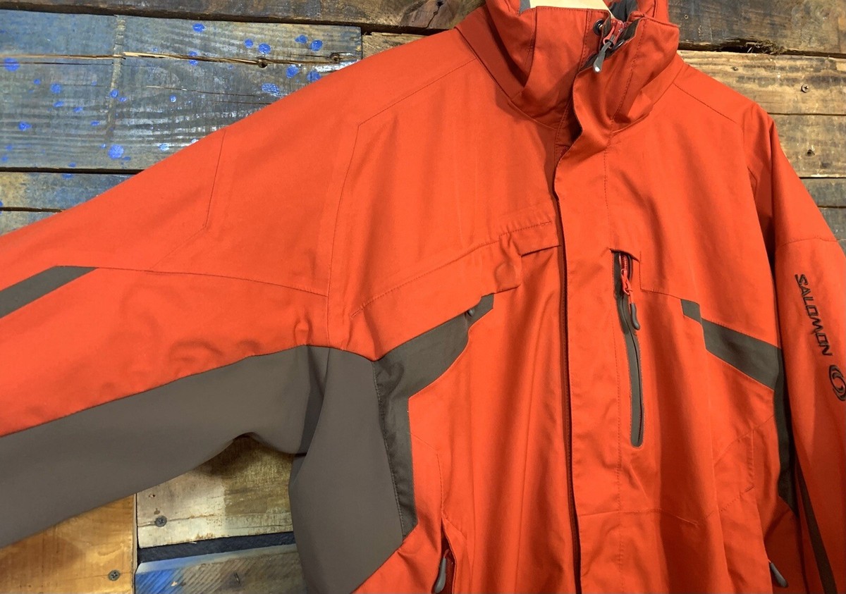 Salomon Advantex Move Ski Snow Jacket Orange Gray Men's Size