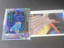 Reginald Preciado Chicago Cubs Auto Signed 2021 Bowman Chrome Sparkle .