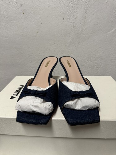 Vivetta Denim Sandal In Blue Denim Size 39 US 8.5 NWD - Picture 2 of 10
