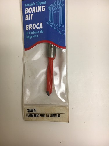 Amana 304075 Carbide Tipped Brad Point Boring Bit L/H 7.5mm D x 70mm Long x 10mm - Picture 3 of 7