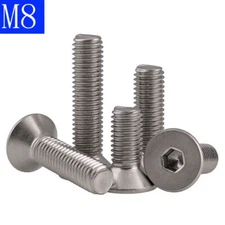 M8 316 A4 Stainless Steel Countersunk Flat Head Socket Caps Hex Screws DIN 7991