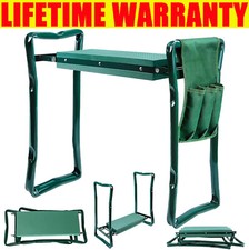 Portable Folding Garden Kneeler Seat Stool Cushion Knee Pad Gardening W/Pocket