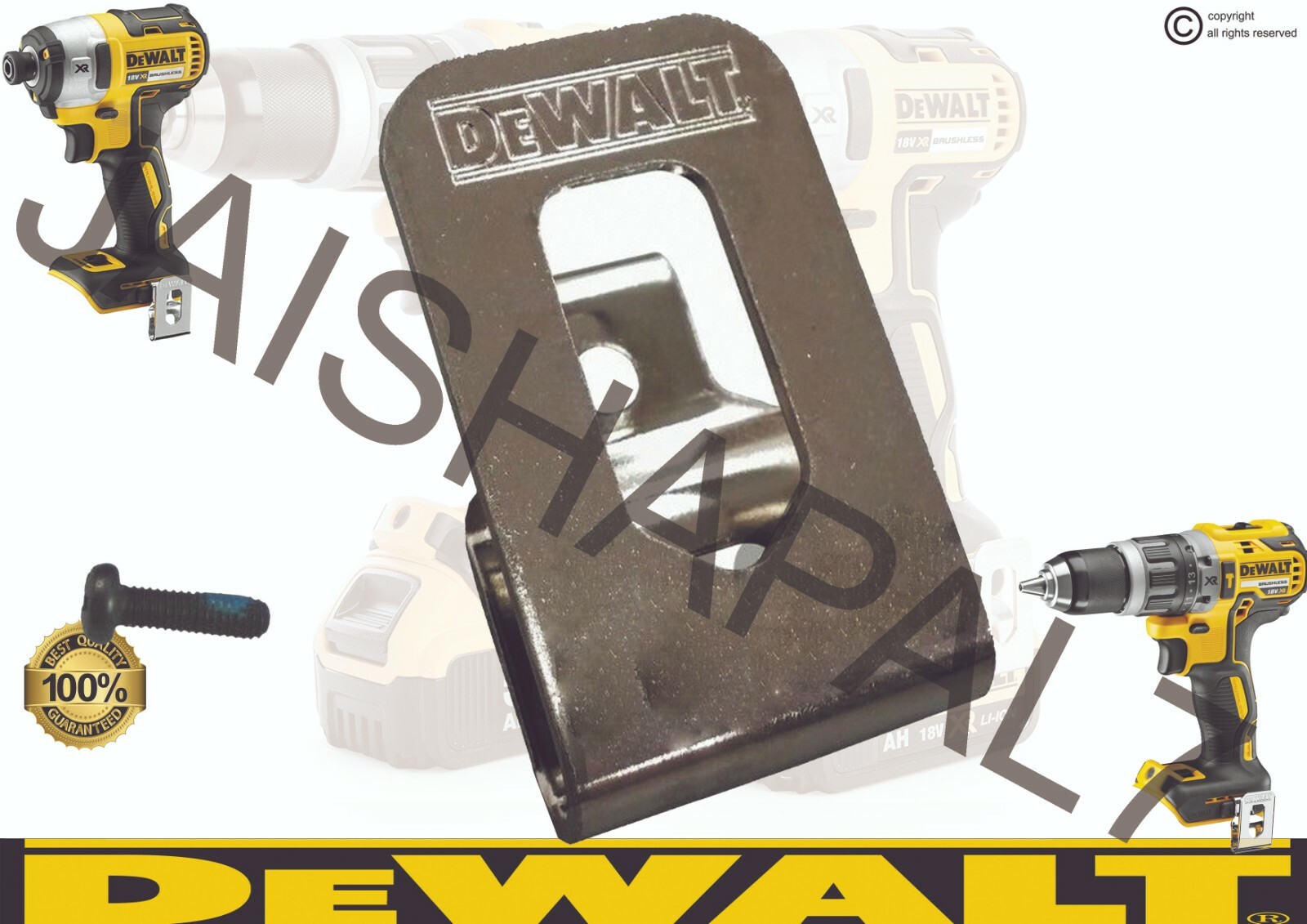 DeWALT Belt Clip & Screw DCD737 DCD740 DCD780 DCD780L2 DCD785 DCD785L