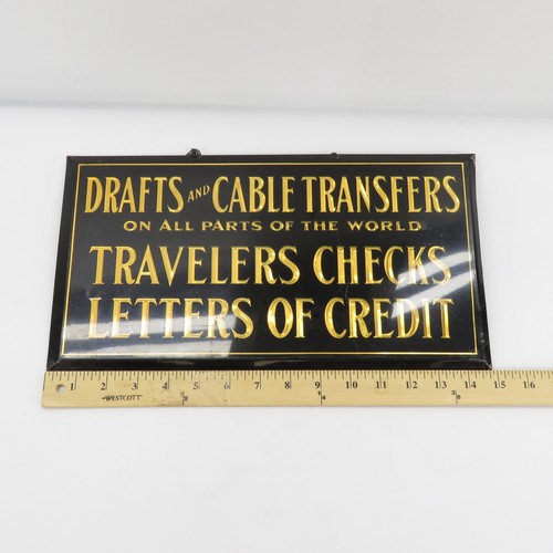 Vintage Drafts & Cable Transfers Plastic Over Embossed Metal Black/Gold 15"x 8" - Picture 7 of 8