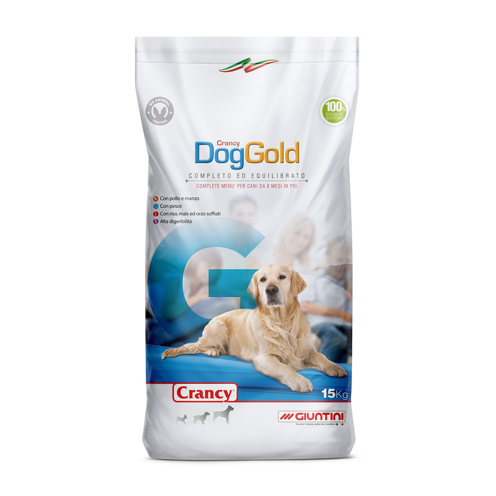 GIUNTINI Crancy Gold 15 KG CROCCHETTE MANGIME PER CANI CON CARNE PESCE E CEREALI