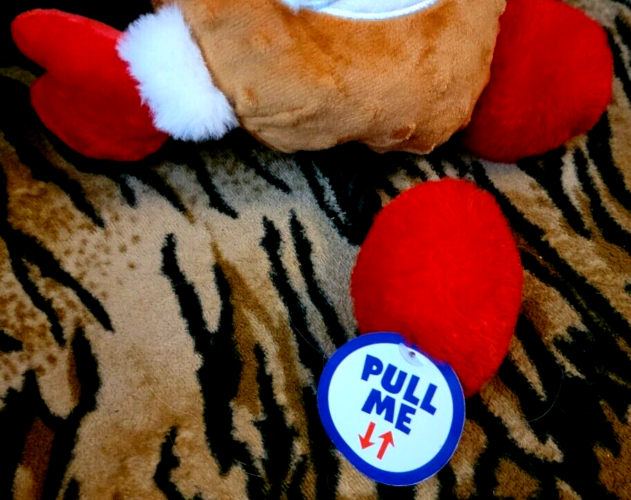 Dog Toy Mr. Potato Head Santa Hat Christmas w Rope and Squeak med/large