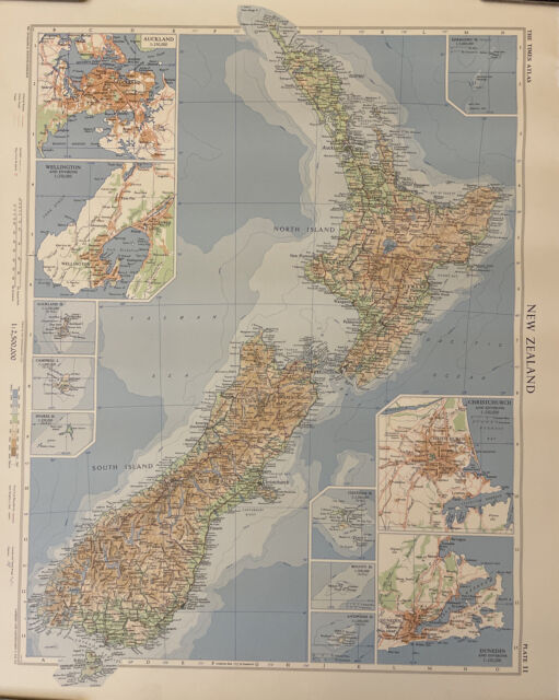 The Times Atlas Plate 11 - Nuova Zelanda (64 x 50)-