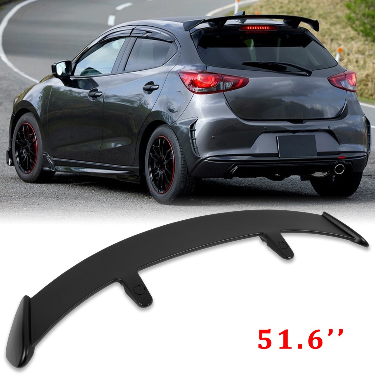 For Mazda 2 Hatchback 51.6'' Rear Trunk Window Roof Spoiler Wing