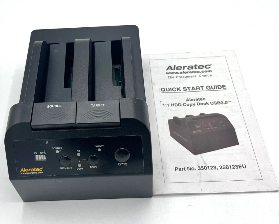 Aleratec 1:1 HDD Copy Dock USB3.0 USB 3.0 HDD Duplicator 350123 350123EU cords - Image 2 of 4