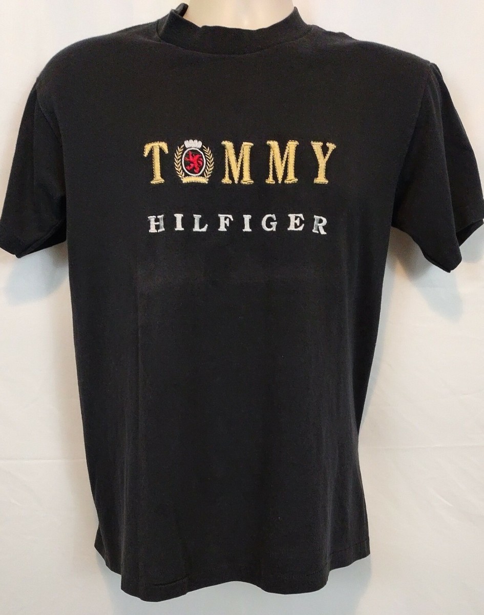 Tommy Hilfiger Embroidered Logo Vintage 90's Italy Men's T-Shirt Size M  Medium