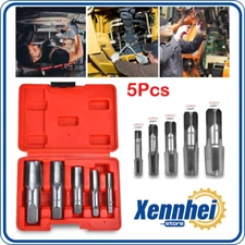 5 Pcs NPT Pipe Tap Set 1/8" 1/4" 3/8" 1/2" and 3/4" With Case Carbon Steel US