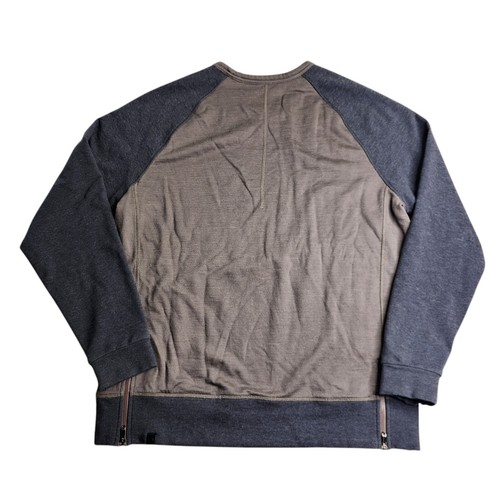 Lululemon Two Tone Brown Crew Neck Sweater Sweatshirt Back Zip Size XL - Picture 2 of 8