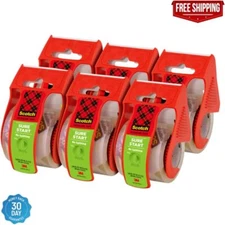 Scotch Sure Start Shipping Packaging Tape, 1.88"x 22.2 Yd, 6 Rolls, for Packing