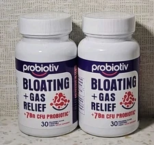 Lot Of 2 Probiotiv Bloating + Gas Relief Probiotics Digestive Support 04/2026