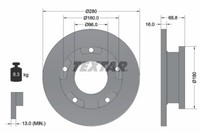 Textar 2X Bremsscheibe Hinten Ø280 Mm Voll Beschichtet FüR Ford Transit Kasten