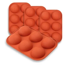homEdge Semi Sphere Silicone Mold, 4 Packs Baking Mold for Making Hot Chocolate