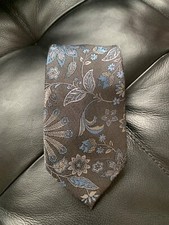 Perry Ellis Portfolio Men's Grey/Gray/Blue Floral Neck Tie 3"x59.5" Textured